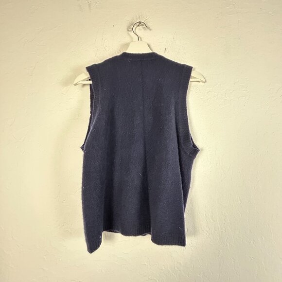 Vintage Pendleton Women’s Wool Sweater Vest Blue Argyle Button Front V-Neck - Picture 2 of 7